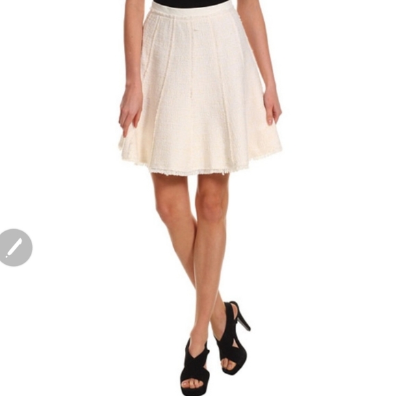 Rebecca Taylor tweed & leather Godet Skirt - Picture 6 of 6